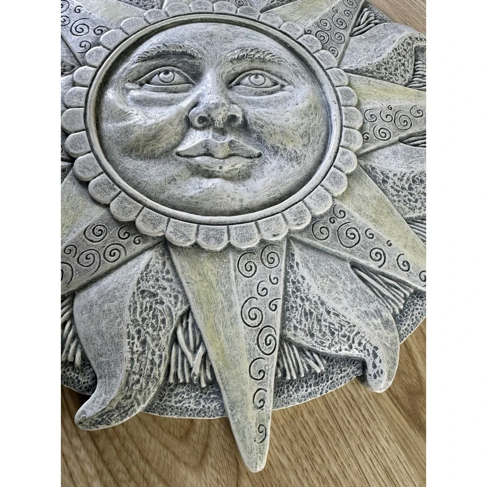 Vintage NCE Sun Face Celestial Wall Plaque Whimsigoth Resin Decor 11.5